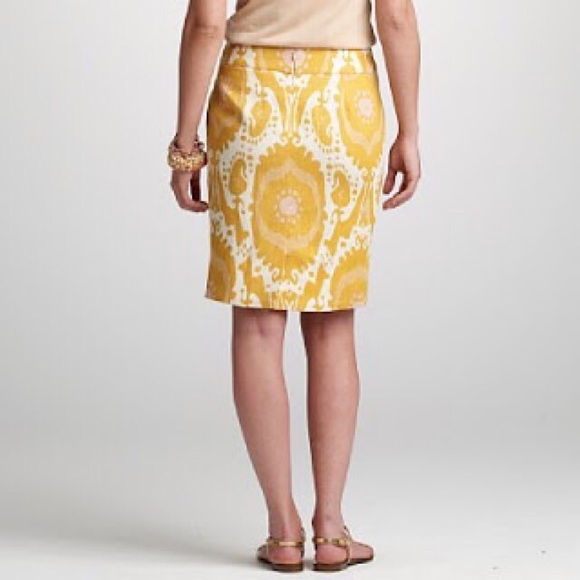 J. Crew Ochre Ikat Print Pencil Skirt - Picture 5 of 9